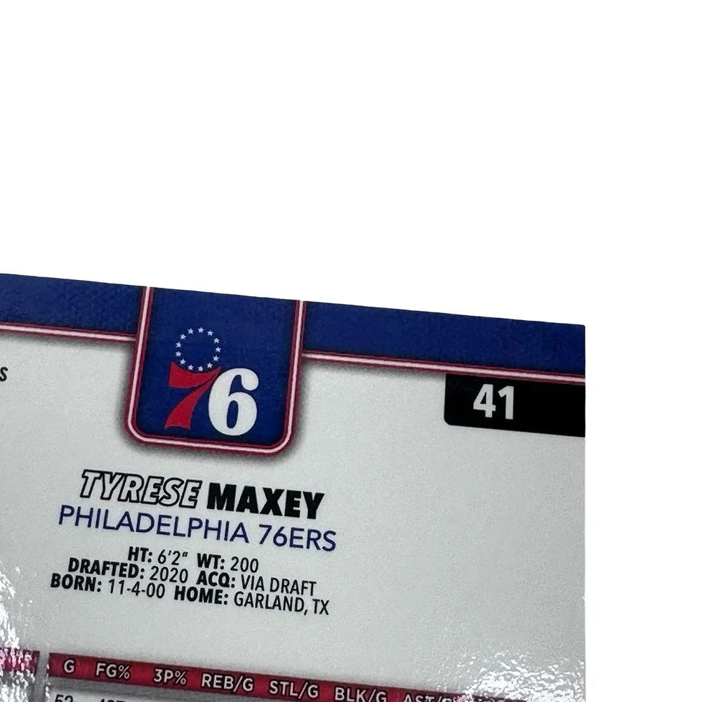 2025-26 Topps Chrome Update Tyrese Maxey 76ers #41 True Aqua Refractor /199